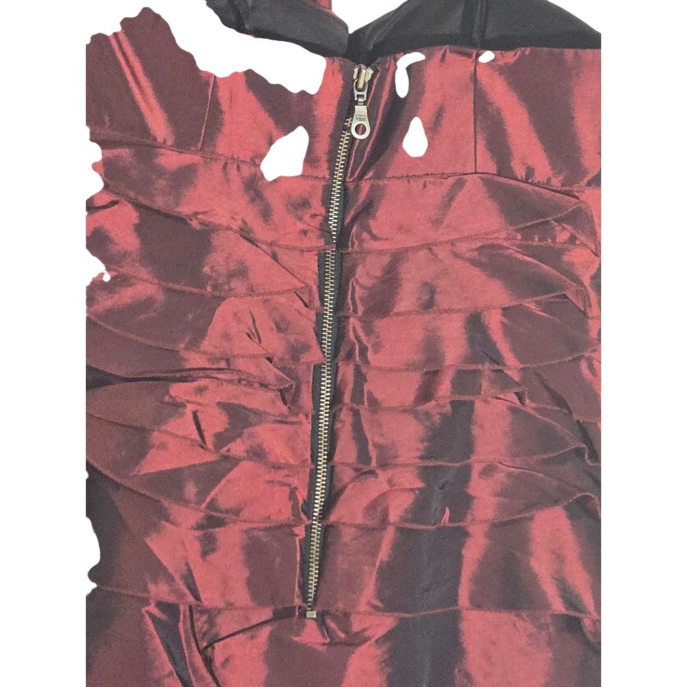 Bcbg Generation Red Ruffled Strapless Mini Dress … - image 3